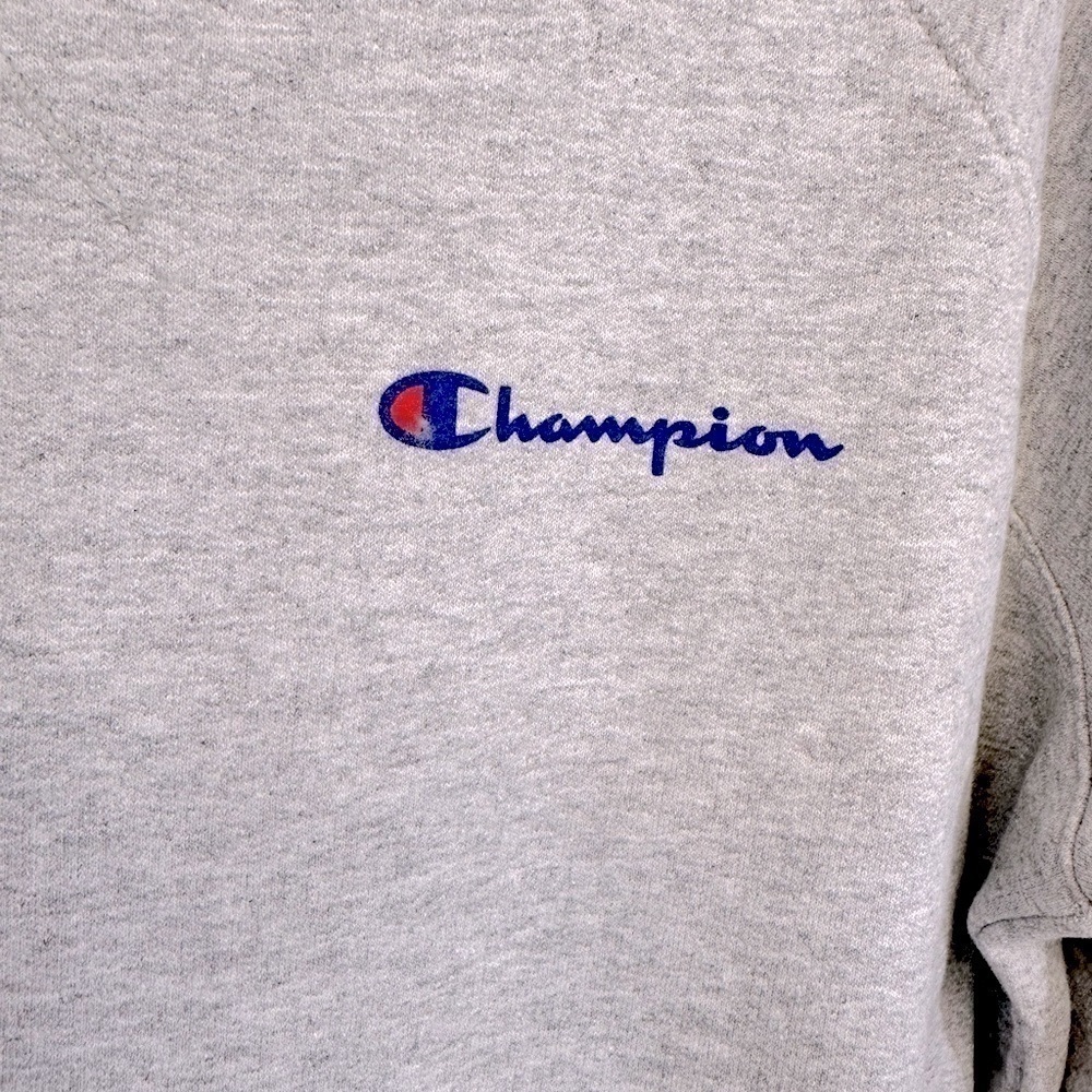 NWT Champion Powerblend Crewneck Script Logo Oxford Grey Sweatshirt Size Medium - Picture 6 of 16